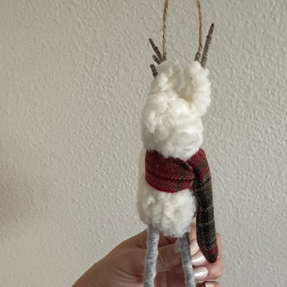 Hobby Lobby White and Gray Reindeer Ornament with Red Scarf - Picture 5 of 6